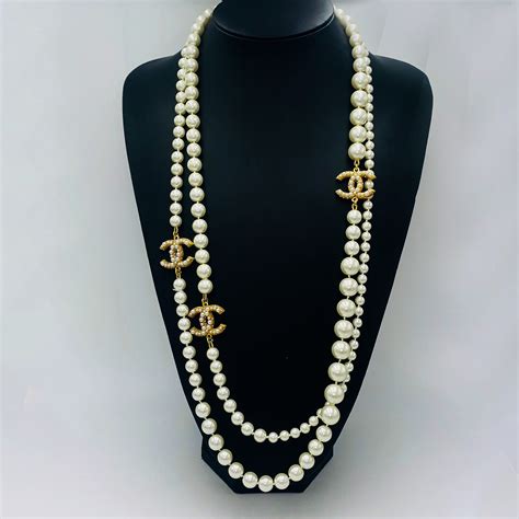 chanel classic vintagelong necklace|authentic Chanel necklaces.